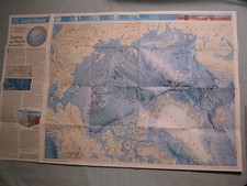 ARCTIC OCEAN FLOOR +ATLANTIC OCEAN FLOOR MAP National Geographic January 1990 picture
