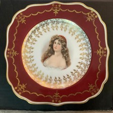 VINTAGE SCHWARZENHAMMER GERMANY PORCELAIN WOMAN PORTRAIT 10
