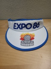 Vintage Expo 86 Vancouver Expo Centre Science World Blue White Visor Hat picture