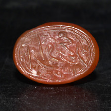 Ancient Islamic Qajar Dynasty Carnelian Agate Stone Intaglio Seal C 19th Century picture