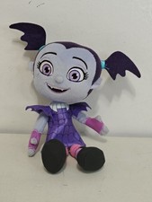 Disney Junior Vampirina Vee Plush Doll Just Play Batwing Ponytails Purple Dress picture