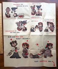 Vintage 1950s Hallmark Giant Anniversary Card Bears Poster Map Fold 18x21 picture