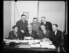 New York City NY 1930s United Textile Workers Committee Meeting Men at Desk picture