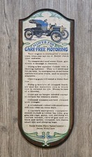 Vintage Yorkcraft 1967 Wooden Wall Plaque Hints For Happy Motoring Antique Cars picture