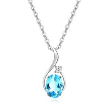 [Fancime] K14 White Gold Necklace For Women Eternal Glow Birthstone Christmas B_ picture