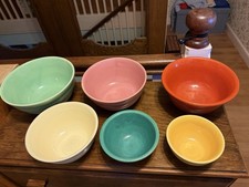 Bauer USA Set Of 6 Pottery Ring Ware Mixing Bowls picture