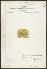 Photo:Glen Cove Manufacturing Co Maizena Corn Flour Trademark 1885 picture