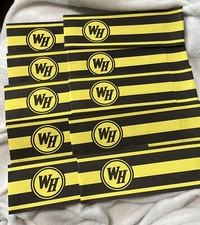 New 10 Pack Authentic Waffle House Folding Resizable Yellow Black Paper Hats picture