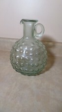 Vintage Clear Art Glass Handmade Hobnail Pitcher Jug Carafe Vase Vessel 8
