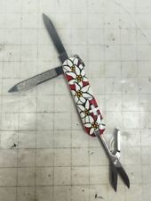 Victorinox Edelweiss Flowers Classic SD Swiss Army Knife Red 58MM picture