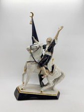 Vintage Royal Dux Bohemia 2975 Arabian Horse Rider Flag Porcelain Figurine 6.25 picture