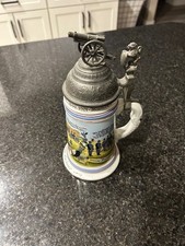 Vintage German 1899-1901 Regimental Beer Stein Artillery Pewter Lid picture