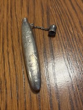 Antique Sterling Silver Chatelaine Perfume Or Flask picture