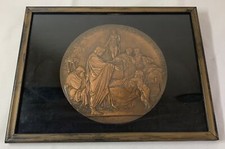 1863 EMILE LOUIS PICAULT framed bronze Greek Revival plaque ~ 7.5 inches picture