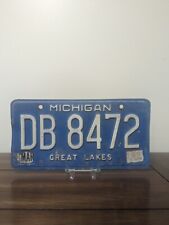 Michigan 1988 License Plate #DB8472 Great Lakes Blue picture