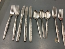 COVENTRY BOUQUET Stainless Flatware 10 Pc Mixed Lot Fork Spoon Knife MCM ds17 picture