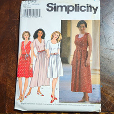 Simplicity 7193 Misses Dress Sewing Pattern Vintage Original Sportswear P 12-16 picture