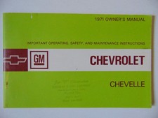 Original 1971 Chevrolet Chevelle Owner's Manual picture