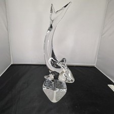 Large Clear Art Glass Shark Sculpture Vintage Kristaluxus Mid Century picture
