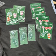 SEALED Lot Of 10 Starbucks Items, Stickers, And Keychains  picture
