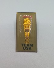 2002 Team USA Olympic Torch Gold Tone Anniversary Lapel Pin picture