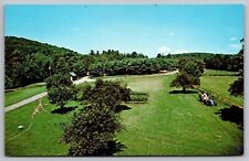 Nor 40 Campground Farmington Maine Birds Eye View Foreset Tractor VNG Postcard picture