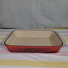 Vintage Le Creuset Cast Iron Roaster/Baking Pan Rose Quartz Very Rare Color #30 picture