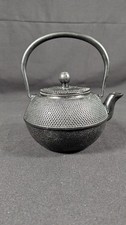 Japanese Tetsubin cast iron kettle often specifically a Nanbu ironware piece picture