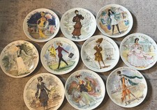 VTG Set of 10 D'Arceau Limoges Plates Les Femmes du Siècle Ganeau French Fashion picture
