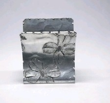 Vintage Wendell August Forge Hammered Aluminum Dogwood Napkin Holder Mail Caddy picture