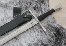 45” Medieval Longsword Two Handed Razor Sharp 7mm Thick Blade SHARP Double Edge picture