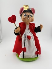 Annalee 2015 Felt Mouse Queen Figurine 8 in Red Cape Crown Heart Wand picture
