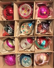 VTG Poland 12 Indent Teardrop Christmas Ornaments 4