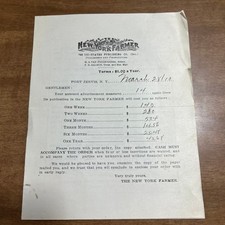 1910s New York Farmer Magazine Advertising Quote Press Kit Leaflet AK7-2 picture