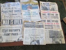 Vintage Lot of Newspapers World War II man on the moon presidents 1945 1951 1953 picture