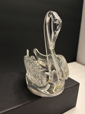 Vintage Cavan Crystal full lead crystal swan figurine, handmade in Ireland. picture