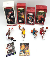 4 Hallmark Ornaments Hoop Stars Basketball Player Shaquille Pippen Johnson Hill picture