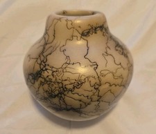 Horsehair Vase Navajo Pottery Small Pot Signed - Fred Harvey Trading Company picture