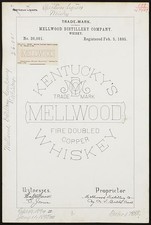 Kentucky 1895 Mellwood Distillery Company Whisky Trademark Registration picture