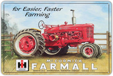 Farmall Model M Tractor IH Fast Farming Equipment Vintage Style Metal Tin Sign 8 picture