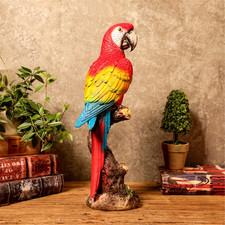 Macaw Parrot Tree Hugger Garden Statue, Resin Parrot Figurine - Lifelike Tropica picture