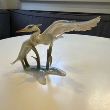 Kaiser W. Germany Porcelain Heron Figurine #336, Hand-Painted, Glossy Finish picture