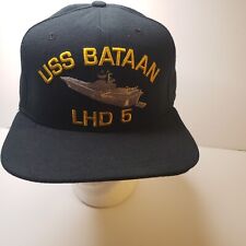 Vintage USS Bataan LHD 5 Amphibious Assault Ship Navy Hat Blue New Era Snapback picture