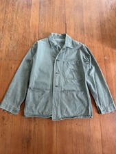 Vintage WWII P41 HBT Sun Faded Jacket USMC Fatigue Uniform Marine Corps 1940s picture