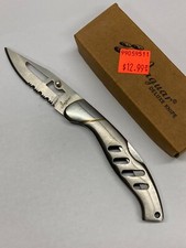 Jaquar Silver Folding Knife w/Combo Blade Lockback C-861 picture