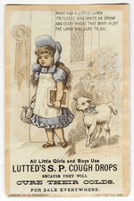 LUTTED'S S P COUGH DROP Mary Had Little Lamb QUACK Medicine VICTORIAN Trade Card picture