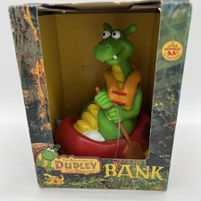 The Adventures of Dudley the Dragon Coin Bank Vtg 1995 Dudley on Raft Fast Ship picture