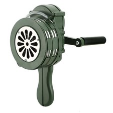 110dB Hand Crank Air Raid Siren Medium Green Aluminium Alloy Folding Handle picture
