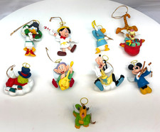 Lot Of 9 Disney Grolier Christmas Ornaments Halos Mickey Pinnochio Pluto Tigger picture