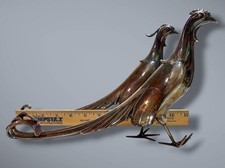Vintage W.B. Mfg USA Silverplate Pair Pheasants Figurines Weidlich Bros 2257 picture